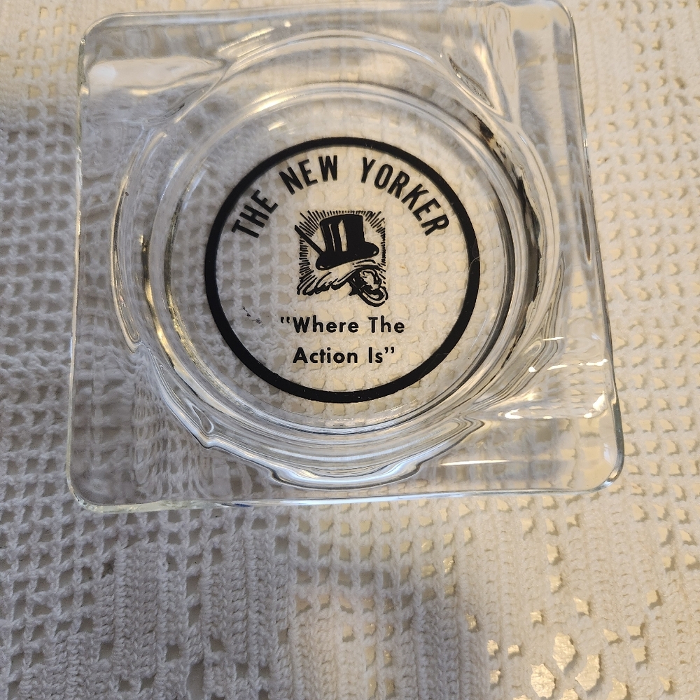Vintage The New Yorker Glass Ashtray Where The Action Is